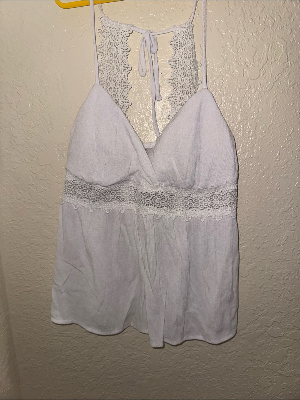 No Boundaries White Lace-Back Camisole Top